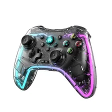 2.4G Wireless Bluetooth Геймпад Прозрачный игровой контроллер с RGB-подсветкой 600 мАч Батарея Джойстик для переключател